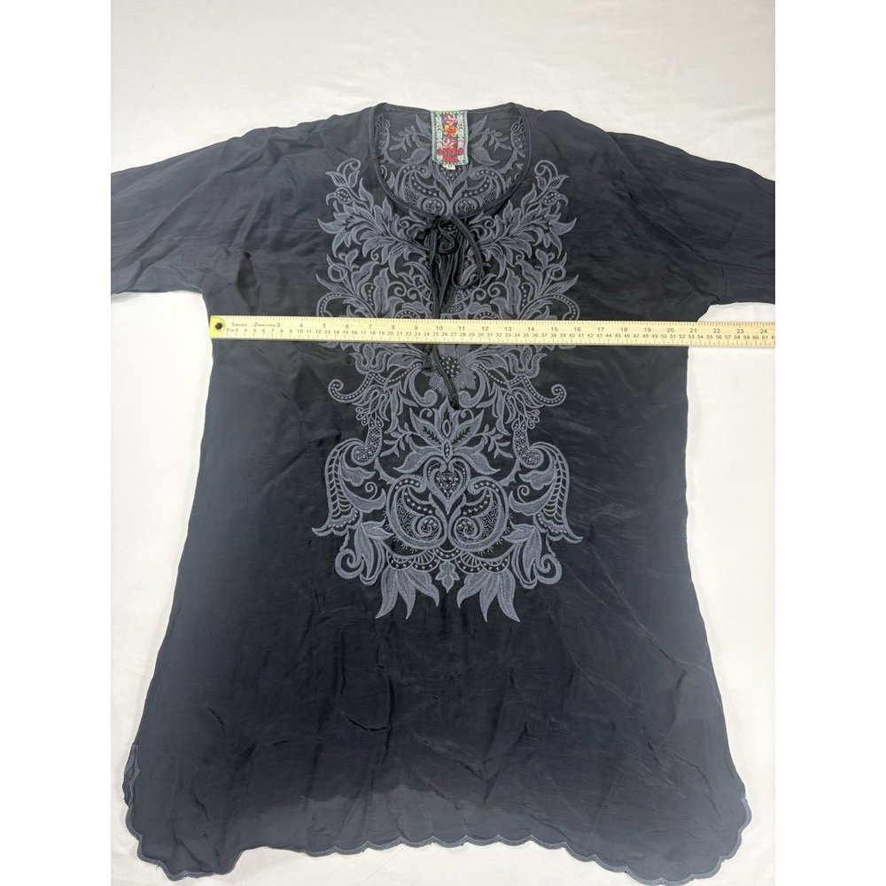 Johnny Was Boho Blouse Long Sleeve Embroidered Festive Women's Medium - Picture 4 of 10